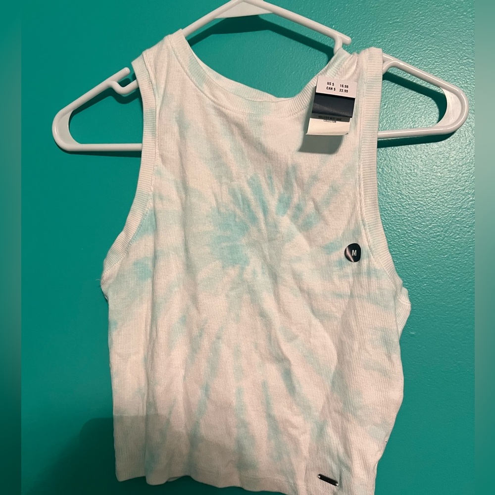 Blue and White Tie- Dye Hollister Top